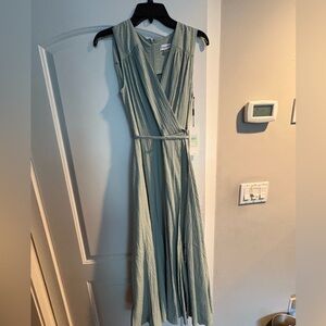 Calvin Klein Green Sleeveless Wrap Maxi Dress